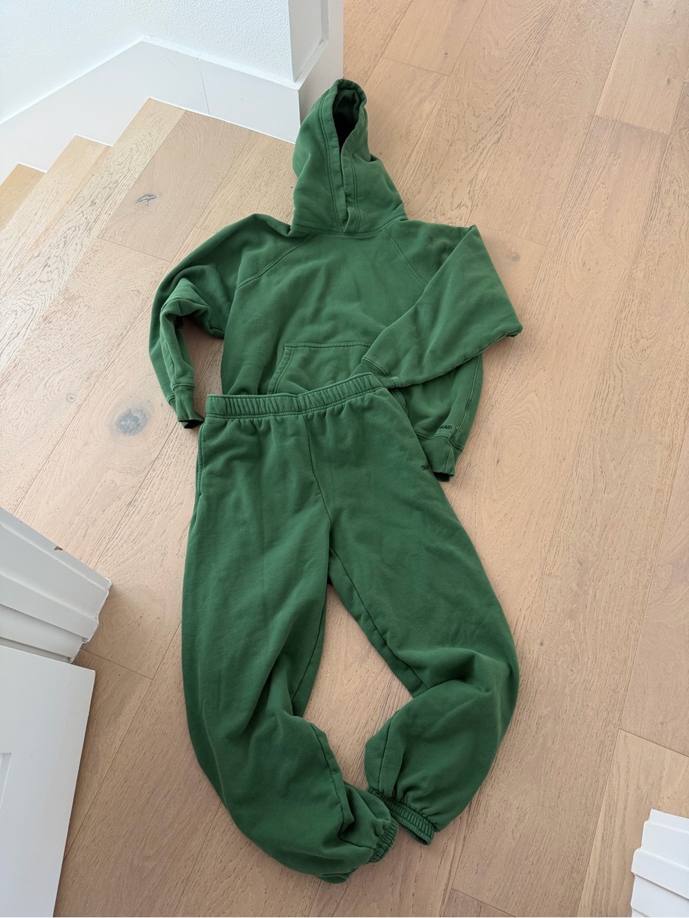 Green Aritzia TNA Hoodie and Sweatpants Set